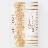 Rustische Herfst Trees Terracotta 60th Birthday Pa Spandoek (Verticaal)
