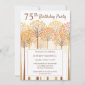 Rustische Herfst Trees Terracotta 75e verjaardag Kaart (Voorkant)