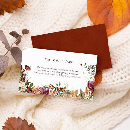 Rustische Herfst Waterverf Floral & Greenery Informatiekaartje