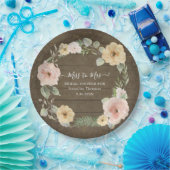 Rustische Herfst Wreath Floral Waterverf Vrijgezel Papieren Bordje (Feest)