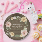 Rustische Herfst Wreath Floral Waterverf Vrijgezel Papieren Bordje (Feest)