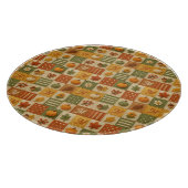 Rustische herfstpatchworkpompenmonogram snijplank (Hoek)