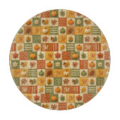 Rustische herfstpatchworkpompenmonogram snijplank (Voorkant)