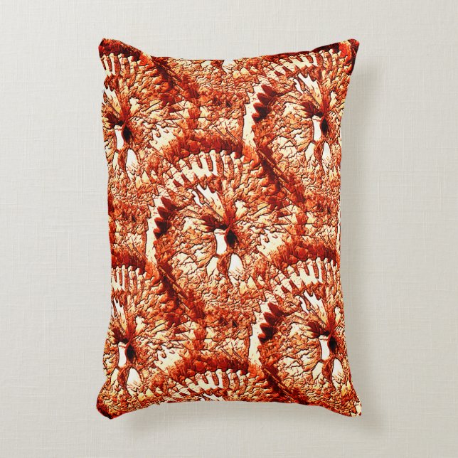 Rustische herhaling van roodkoraalrosetten, gekaar accent kussen (Voorkant(Verticaal))