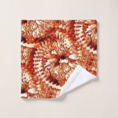 Rustische herhaling van roodkoraalrosetten, gekaar bad handdoek (Wasdoekje)