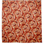 Rustische herhaling van roodkoraalrosetten, gekaar douchegordijn (Voorkant)