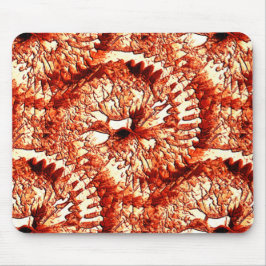 Rustische herhaling van roodkoraalrosetten, gekaar muismat
