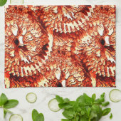 Rustische herhaling van roodkoraalrosetten, gekaar theedoek (Gevouwen)