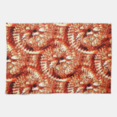 Rustische herhaling van roodkoraalrosetten, gekaar theedoek (Horizontaal)