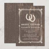 Rustische Hoefijzers Bridal Shower Invitations Kaart (Voorkant / Achterkant)