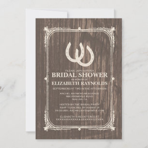 Rustische Hoefijzers Bridal Shower Invitations Kaart