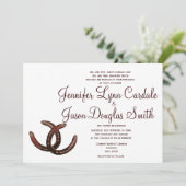 Rustische Hoefijzers Landelijke huwelijksuitnodigi Kaart (Staand voorkant)