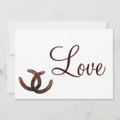 Rustische Hoefijzers Landelijke huwelijksuitnodigi Kaart (Achterkant)