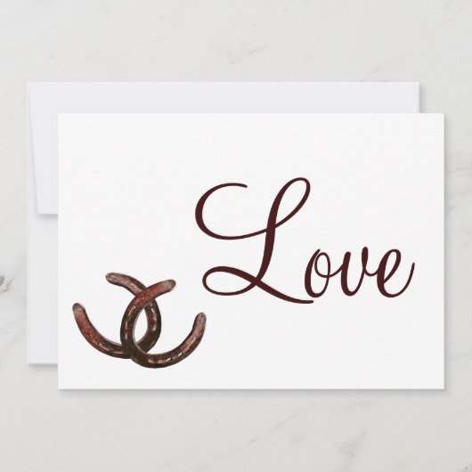 Rustische Hoefijzers Landelijke huwelijksuitnodigi Kaart (Achterkant)