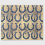 Rustische Hoefijzers met paardenschaal en schuurpl Cadeaupapier (Vlak)