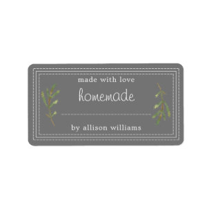 Rustische Homemade Bked Goods Jam Canning Grey Etiket