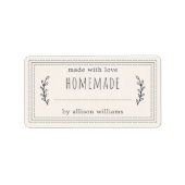 Rustische Homemade Bked Goods Jam Canning Ivory Etiket (Voorkant)