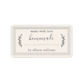 Rustische Homemade Bked Goods Jam Canning Ivory Etiket (Voorkant)