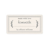 Rustische Homemade Bked Goods Jam Canning Ivory Etiket (Voorkant)