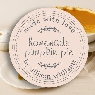 Rustische Homemade Bked Pumpkin Peach Dust Ronde Sticker