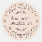 Rustische Homemade Bked Pumpkin Peach Dust Ronde Sticker (Voorkant)