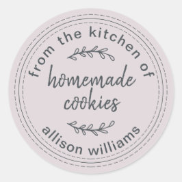 Rustische Homemade koekjes uit de keuken van Paars Ronde Sticker