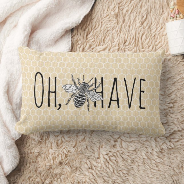 Rustische  honingraat | Funny Oh bee-have Kussen (Deken)