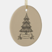 Rustische Houten Boom Illustratie Kerst Decoratie (Rechts)