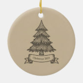 Rustische Houten Boom Illustratie Kerst Decoratie (Achterkant)