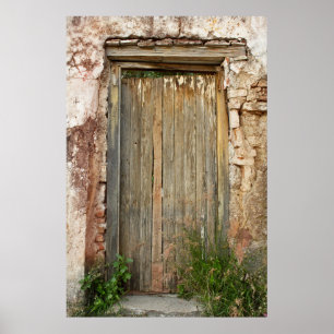 Rustische houten doorgang in Mexico Poster