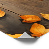 Rustische houten herfstbladeren Thanksgiving welko Poster (Hoek)