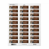 Rustische houten koppel naam monogram foto etiket (Full Sheet)