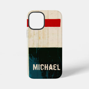 Rustische houten vloerlijnen en markeringen iPhone 12 mini hoesje