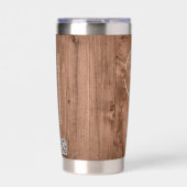 Rustische houtnerf bedrukt met logo Website Geïsoleerde Drinkbeker (Voorkant)