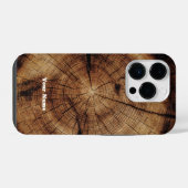 Rustische Houtnerf Monogram Hout iPhone Hoesje (Achterkant horizontaal)