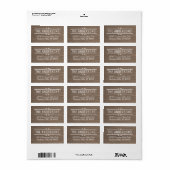 Rustische Houtnerf Sierlijke Rol Adres Etiket (Full Sheet)