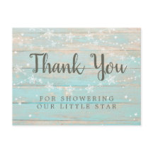 Rustische houtnerf touw sterren bedankt