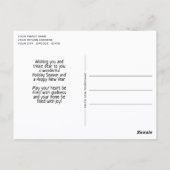Rustische houtnerfstructuur seizoensgebonden kerst briefkaart (Achterkant)
