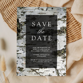 Rustische Houtschors van Berk Heden daagse Trouw Save The Date
