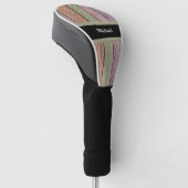 Rustische houtstructuur aanpasbare naam golfheadcover (Schuin)