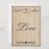 Rustische  huwelijksuitnodigingen met dubbele hart kaart (Achterkant)