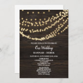 RUSTISCHE INVITATIE-HOUT EN GOLD KAART (Voorkant / Achterkant)