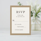 Rustische Ivory Kraft Paper Wedding RSVP-Kaarten RSVP Kaartje (Staand voorkant)