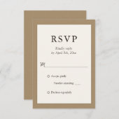 Rustische Ivory Kraft Paper Wedding RSVP-Kaarten RSVP Kaartje (Voorkant / Achterkant)