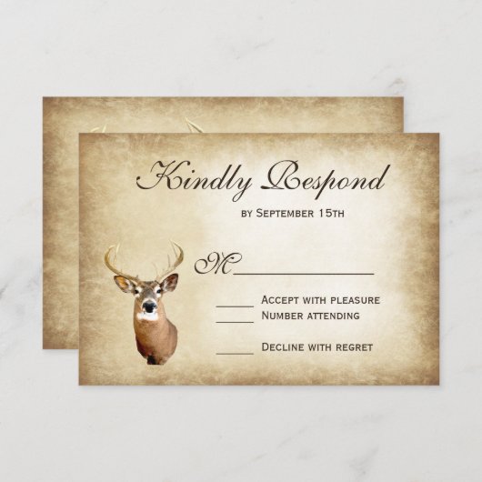Rustische jachtluiers die strijden tegen RSVP-kaar RSVP Kaartje (Voorkant / Achterkant)