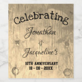 Rustische Jubileum met een homohuwelijk Wijn Etiket (Enkel label)