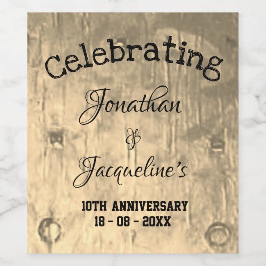 Rustische Jubileum met een homohuwelijk Wijn Etiket (Enkel label)