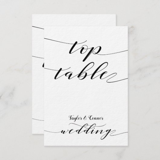 Rustische Kaart van de bovenste tafel van het wedd (Voorkant / Achterkant)