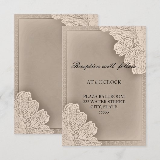 Rustische Kaart voor het ontvangen van bruiloften (Voorkant / Achterkant)