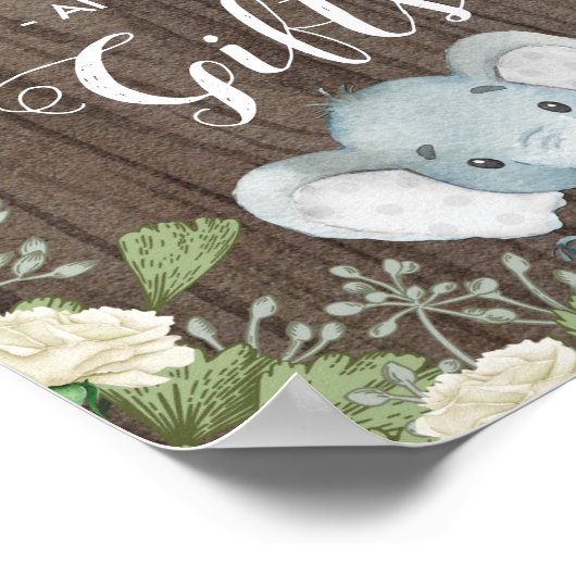 Rustische Kaarten met olifanten Poster (Hoek)